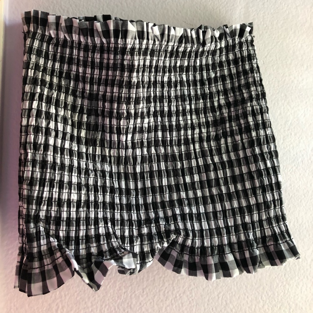 black and white tube top